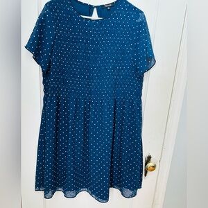 Madewell Blue Polka Dot Midi Dress